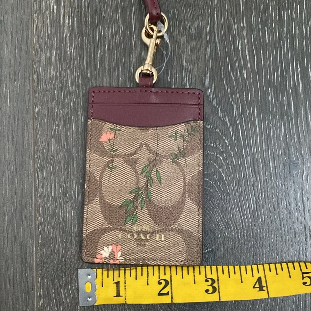 Coach ID Lanyard Brand New colors brown, tan, burgundy, with flowers and… - Picture 5 of 6